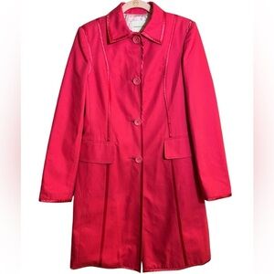 Banana Republic Pink Cotton Trench Coat Button Front Y2K Vintage Size Medium